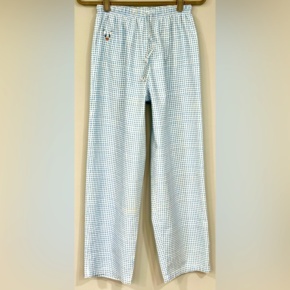 WARNER BROS. STUDIO STORE Tweety Bird Light Blue & White Checkered PJ Pants